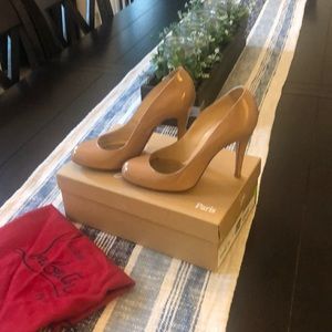 Christian Louboutin Ron Ron 100 Patent Calf Nude